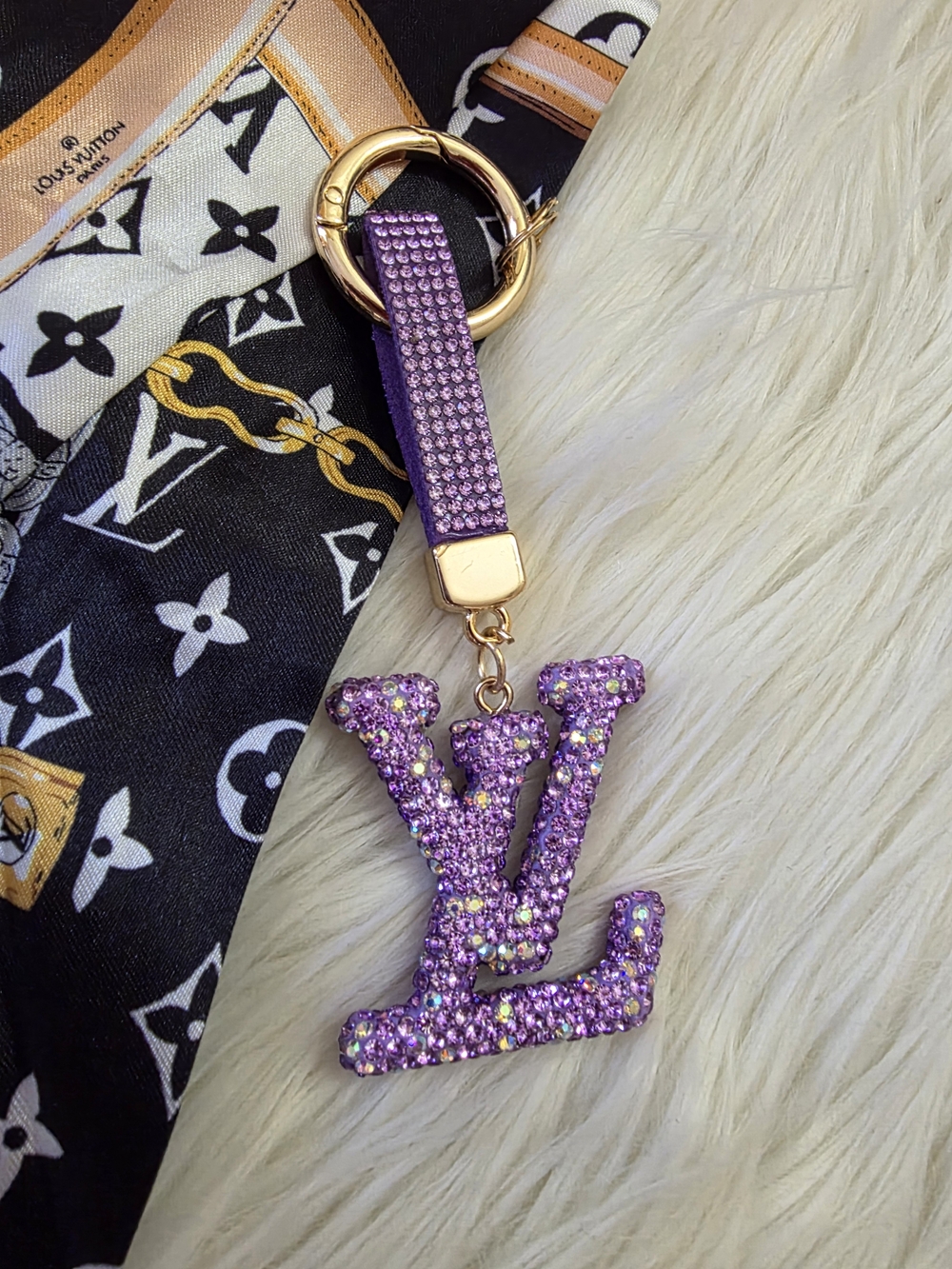 Inspired Purple Crystal Keychain Charm